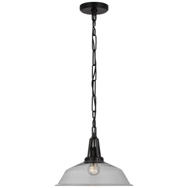Layton 15W 1 LED Clear Glass Medium Pendant by Visual Comfort Signature - CHC 5461-CG