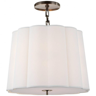 Simple Scallop 5 Light Linen Large Pendant by Visual Comfort Signature - BBL5015-L