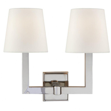 Square Tube 2 Light Linen Fabric Wall Sconce by Visual Comfort Signature - SL2820-L