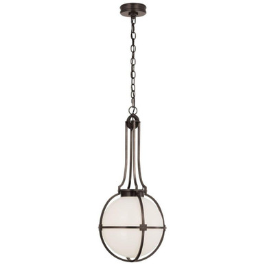 Gracie 15W 1 LED Medium Captured Globe Pendant by Visual Comfort Signature - CHC 5483