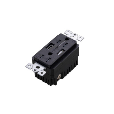 1 Duplex Outlet and 2 USB A C charger Module 3.28 Inch Tall by Buster Punch - NSM-023242