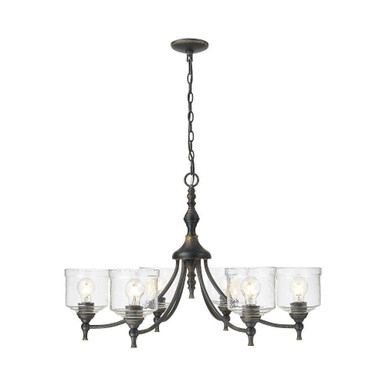 Keating 6 Light Chandelier 21.25 Inch Tall and 33.5 Inch Wide by Golden - 0806-6