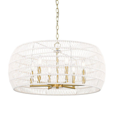 Ellie 6 Light Chandelier 13.5 Inch Tall and 27.13 Inch Wide by Golden - 6808-6 MBG-WR