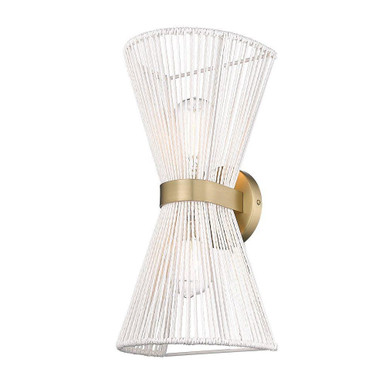 Avon 2 Light Wall Sconce 16.63 Inch Tall and 8.13 Inch Wide by Golden - 6938-2W BCB-WR