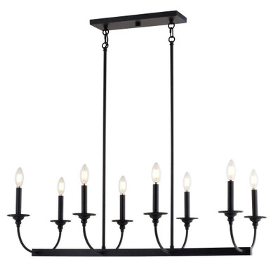 Durham 8 Light Linear Chandelier 10 Inch Tall and 36 Inch Wide by Vaxcel - H0315