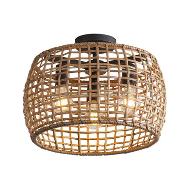 Weavelight 3 Light Semi Flush Mount 12 Inch Tall and 16 Inch Wide by Golden - 3000-3SF NB-MAW