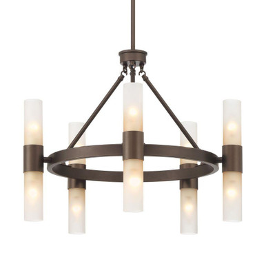 Lyssna Cirkel 10 Light Chandelier 19 Inch Tall and 24 Inch Wide by Golden - 5803-10 MDB-EBO