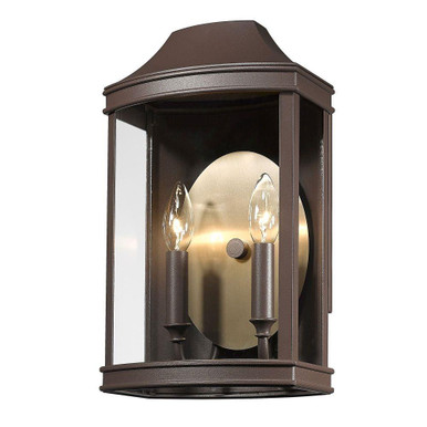 Cohen 2 Light Outdoor Wall Lantern 14.25 Inch and 8.25 Inch Wide by Golden - 4308-OWM TBZ-BCB