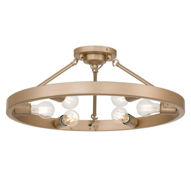 Castile 6 Light Semi Flush Mount 9.5 Inch Tall and 24 Inch Wide by Golden - 1019-6SF FRG