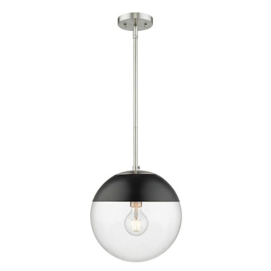 Dixon 1 Light Pendant 17.75 Inch Tall and 11.75 Inch Wide by Golden - 3219-L PW-BLK
