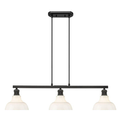 Carver 3 Light Island 9.5 Inch Tall and 35.5 Inch Wide by Golden - 0305-LP BLK-VMG
