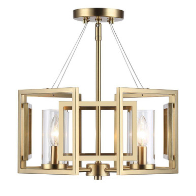 Marco 4 Light Semi Flush Mount 10.63 Inch Tall and 16 Inch Wide by Golden - 6068-SF BCB