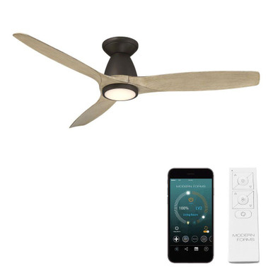 Skylark 3 Blade Flush Mount Ceiling Fan 11.3 Inch Tall and 54 Inch Wide - FH-W2202-54L-BZ/WO