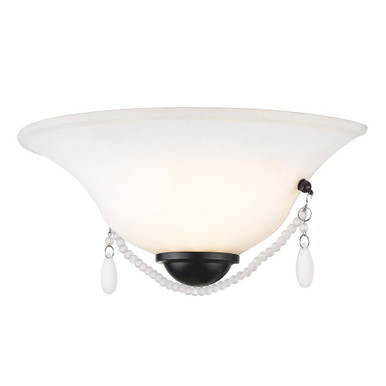 Priscilla 1 Light Wall Sconce 5.38 Inch Tall and 12 Inch Wide by Golden - 3719-WSC BLK-OP