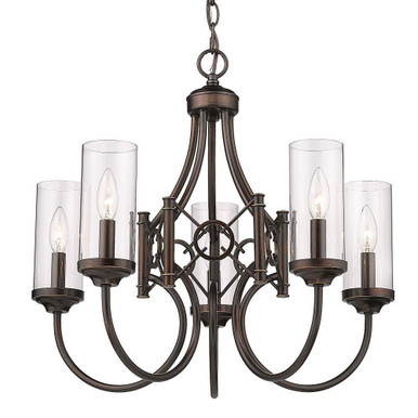 Quincy 5 Light Chandelier 20.63 Inch Tall and 22.63 Inch Wide by Golden - 3718-5 CDB-CLR
