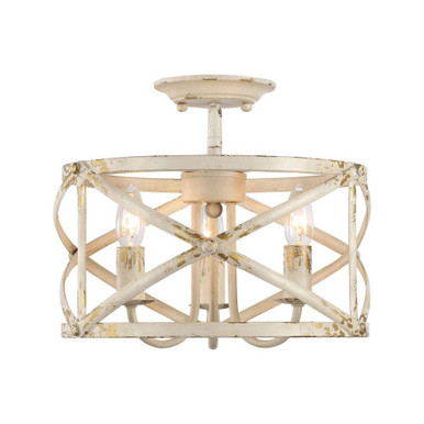 Alcott 3 Light Semi Flush Mount 11.13 Inch Tall X 13.5 Inch Wide by Golden - 0890-SF AI