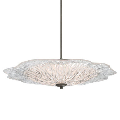 Coral Bloom 36W 1 LED Pendant 7 Inch Tall and 31 Inch Wide by Golden - 5865-L BT-CLR