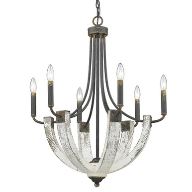 Elwood 6 Light Chandelier 30.5 Inch Tall and 24 Inch Wide by Golden - 0840-6 ABI
