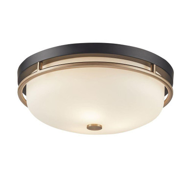 Fusion Tilburg 3 Light Flush Mount 15.75 Inch Wide by Justice Design - FSN-7009-OPAL-MBBR
