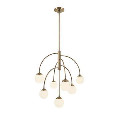Fusion Noho 7 Light Chandelier 28.25 Inch X 25 Inch Wide by Justice Design - FSN-9013-ETCH-BRSS