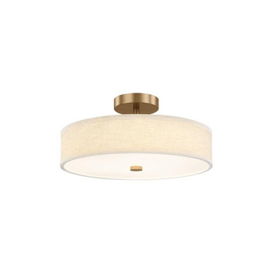 Textile Genova 28W 1 LED Semi Flush Mount 18 Inch Wide by Justice Design - FAB-9301