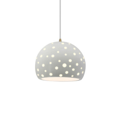 Perforated Globe 1 Light Cord Pendant 6 X 7 Inch Wide by Justice Design - CER-6580-CD