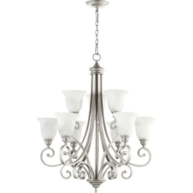 Bryant 9 Light Large 2 Tier Chandelier by Quorum 6154-9 - 6154-9