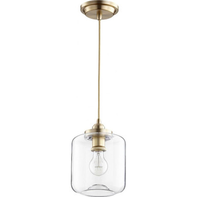 1 Light Transitional Small Pendant 9.5 Inch Tall by Quorum - 845