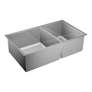 Prep 34 Inch X 20 Inch Steel 16 Gauge Double Bowl Sink by Moen - G16221