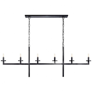 Liaison 6 Light Linear Chandelier 22.5 x 60 Inch by VC Signature KW 5203BZ - KW 5203BZ