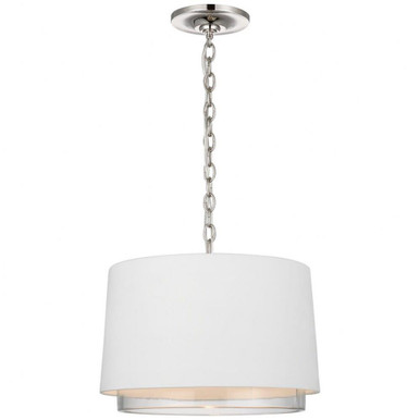 Sydney 8W One LED Light Medium Pendant by Visual Comfort Signature - S 5121PN-WHT/CG