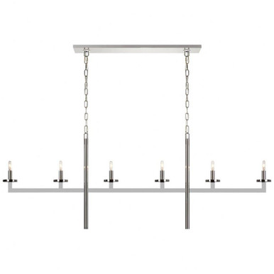 Liaison 6 Light Linear Chandelier 22.5 x 60 Inch by VC Signature KW 5203PN - KW 5203PN
