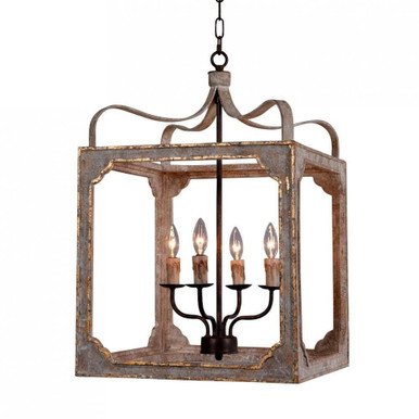 Nadia 4 Light Small Cube Chandelier by Terracotta Designs - H7204-4