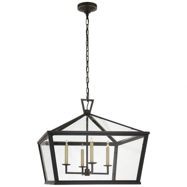 Darlanao 4 Light Large Outdoor Pendant by Visual Comfort Signature - CHO 5086BZ-CG