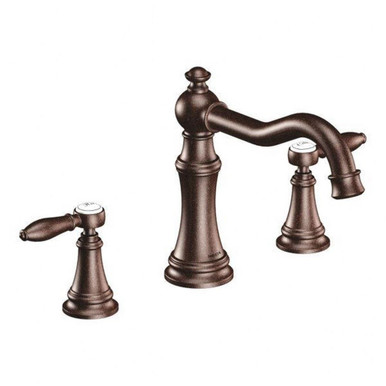 Weymouth Two Handle Roman Tub Faucet TS22103ORB by Moen - TS22103ORB