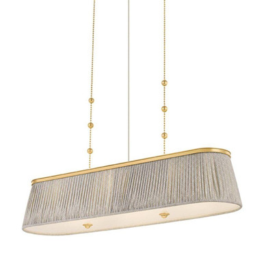 Valeria 3 Light Linear Pendant 10.25 and 48.75 Inch Wide by Hudson Valley - 8549-AGB