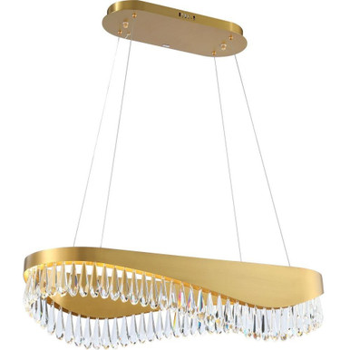 Venosa 36W 1 LED Small Long Chandelier 8 Inch Tall X 38 Inch Wide by Kanova - KCH1101L-38