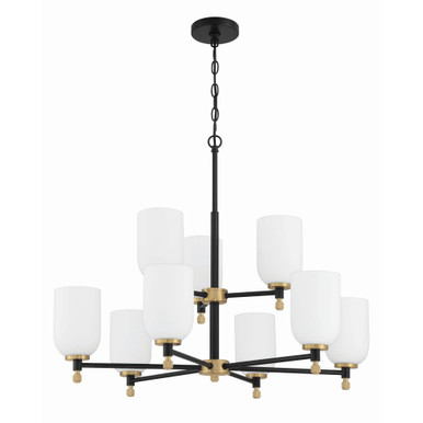 Council 9 Light Chandelier 42 Inch Tall and 28.75 Inch Wide by Craftmade - 60329-FBSB