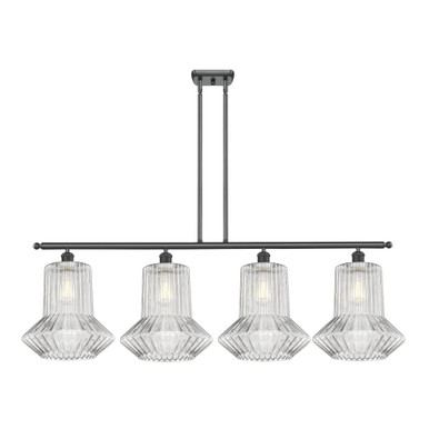 Springwater 4 Light Stem Hung Island 15.5 X 50.25 Inch Wide by Innovations - 516-4I-BK-G212