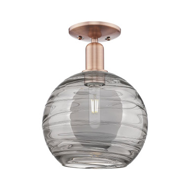 Athens Deco Swirl 1 Light Semi Flush Mount 13.13 X 10 Inch by Innovations - 716-1C-AC-G1213-10SM