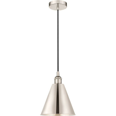 Berkshire Metal 100W 1 LED Cord Cone Mini Pendant 10 X 8 by Innovations - 616-1P-PN-MBC-8-PN-LED