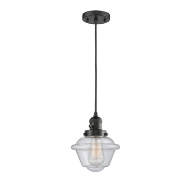 Oxford 1 Light Cord Hung Mini Pendant 8.88 X 7.25 Inch Wide by Innovations - 201CSW-BK-G534