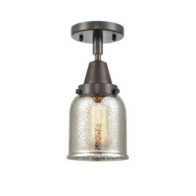 Bell 1 Light Semi Flush Mount 12.5 Inch Tall and 5 Inch Wide by Innovations - 447-1C-OB-G58