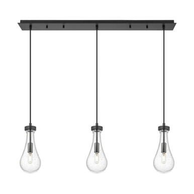 Owego 3 Light Linear Pendant 14.25 Inch and 36.63 Inch Wide by Innovations - 123-451-1P-BK-G451-5SDY