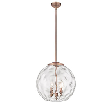 Athens Water Glass 60W 3 LED Stem Hung Pendant 17.13X 15.75 by Innovations - 221-3S-AC-G1215-16-LED