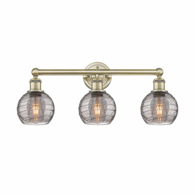 Athens Deco Swirl 3 Light Bath Vanity 10.38 InchX23.88 Inch by Innovations - 616-3W-AB-G1213-6SM