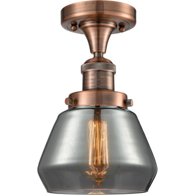 Fulton 1 Light Semi Flush Mount 10.5 Inch and 6.75 Inch Wide by Innovations - 517-1CH-G17
