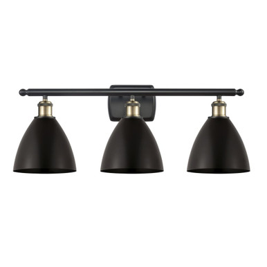 Bristol 3 Light Bath Vanity 10.5 Inch Tall X 27.5 Inch Wide by Innovations - 516-3W-BAB-MBD-75-BK