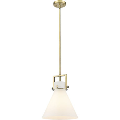Newton Cone 1 Light Stem Hung Mini Pendant 15.63 X 12 Inch by Innovations - 411-1SM-G411-12