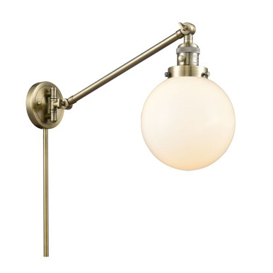 Beacon 1 Light Adjustable Swing Arm Wall Sconce 25X 8 by Innovations - 237-G20-8